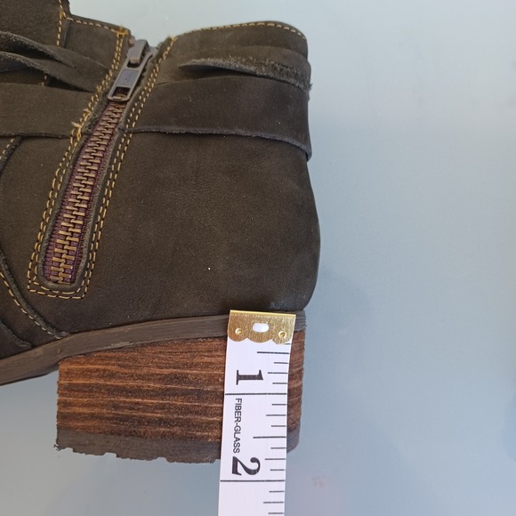 Born Olive Suede Wrap Tie Ankle Boots - Picture 6 of 11